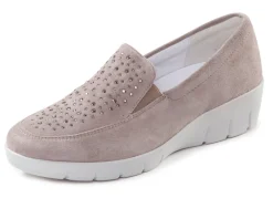 Outlet ELENA EDEN , bequeme Damen-Slipper, Weite H, mit herausnehmbarem Fußbett TAUPE