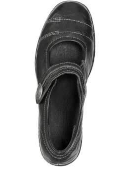 ELENA EDEN , bequeme Damen-Spangenschuhe, Weite H, mit herausnehmbarem Fußbett SCHWARZ