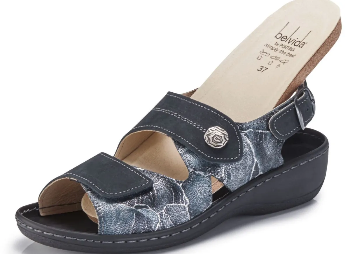 Discount ELENA EDEN , bequeme Damen-Sandalen, Weite H, mit herausnehmbarem Fußbett DUNKELBLAU