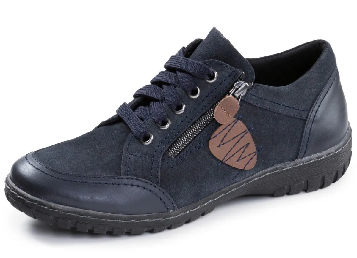 Sale ELENA EDEN , bequeme Damen-Schnürschuhe, Weite G, mit herausnehmbarem Fußbett MARINE