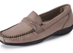 Clearance ELENA EDEN , bequeme Damen-Slipper, Weite H, mit herausnehmbarem Fußbett TAUPE
