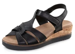 Online ELENA EDEN , bequeme Damen-Sandalen, Weite H, mit herausnehmbarem Fußbett SCHWARZ