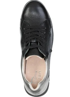 Clearance ELENA EDEN , bequeme Damen-Sneaker, Weite G, mit herausnehmbarem Fußbett SCHWARZ-SILBER