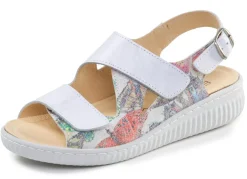 Clearance ELENA EDEN , bequeme Damen-Sandalen, Weite H, mit herausnehmbarem Fußbett WEISS-BUNT