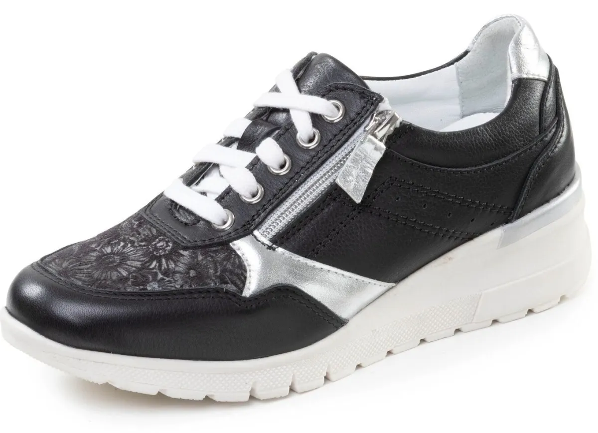 Best ELENA EDEN , bequeme Damen-Sneaker, Weite H, mit herausnehmbarem Fußbett SCHWARZ
