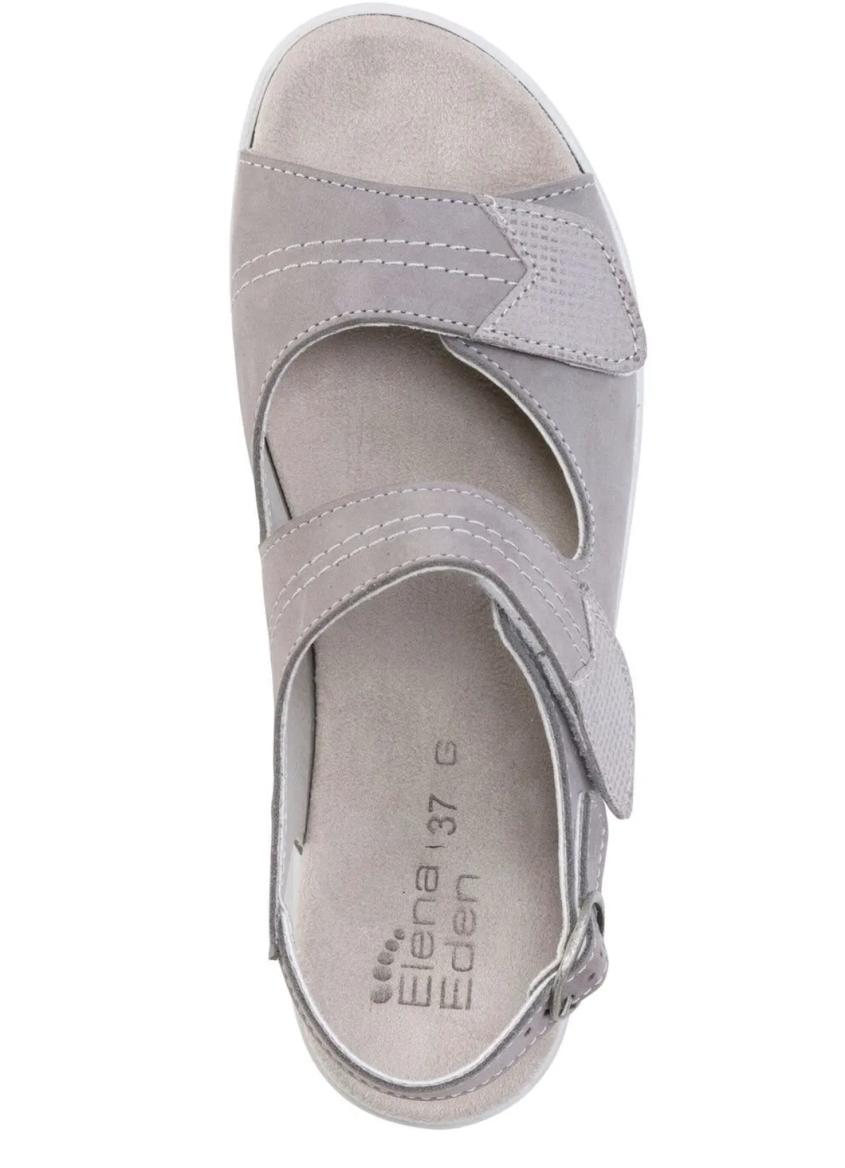 New ELENA EDEN , bequeme Damen-Sandalen, Weite G, mit herausnehmbarem Fußbett GRAU