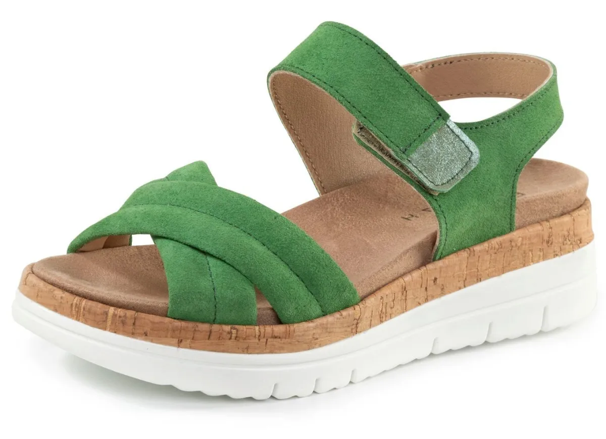 Sale BADER ELENA EDEN, bequeme Damen-Sandalen, Weite H, mit herausnehmbarem Fußbett GRÜN