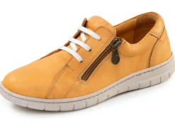 Sale ELENA EDEN , bequeme Damen-Schnürschuhe, Weite G, mit herausnehmbarem Fußbett GELB