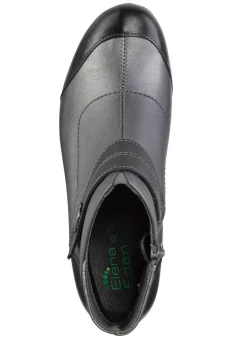 Clearance ELENA EDEN , elegante Damen-Stiefeletten, Weite G, mit herausnehmbarem Fußbett ALTSILBER-SCHWARZ