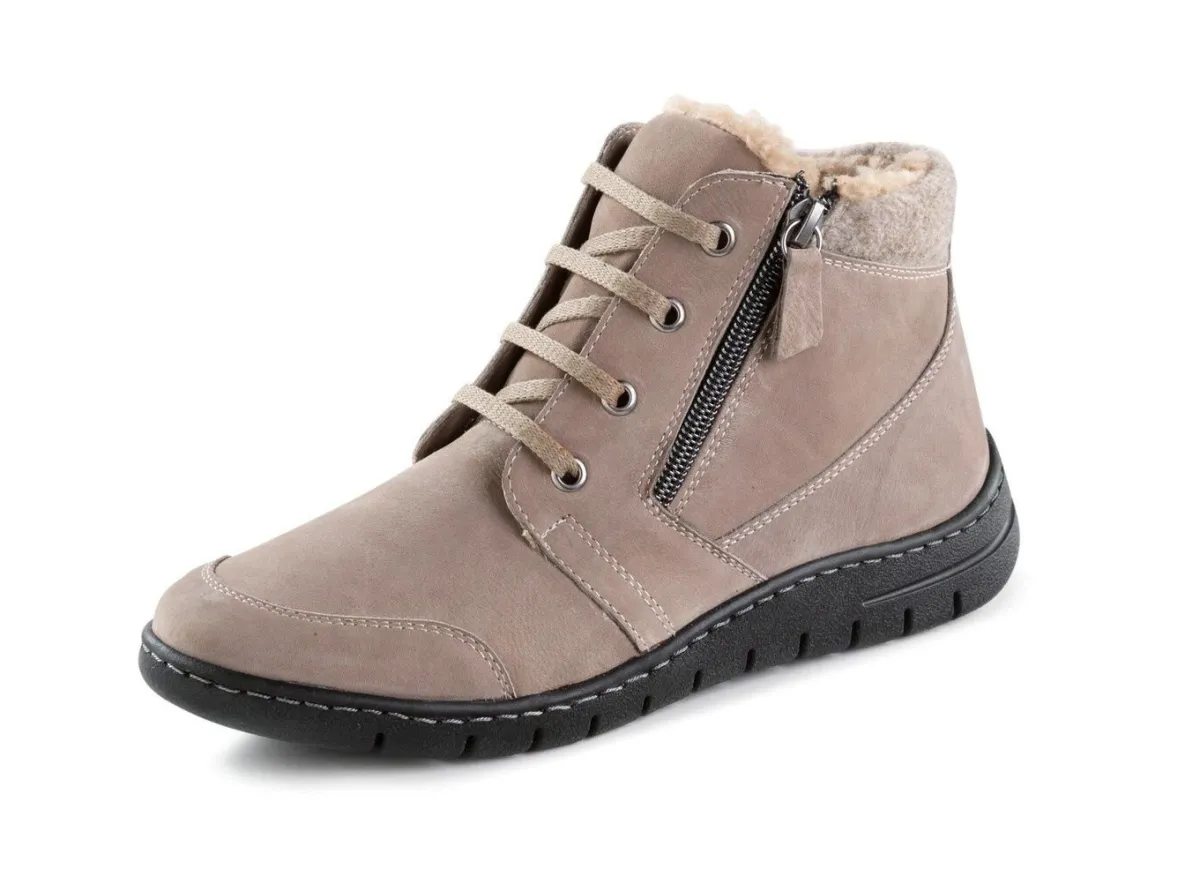 Sale ELENA EDEN , gefütterte Damen-Boots, Winterschuhe, Weite H, mit herausnehmbarem Fußbett TAUPE