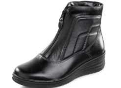 Hot ELENA EDEN , gefütterte Damen-Stiefeletten, Winterschuhe, Weite H, mit Lammfell SCHWARZ