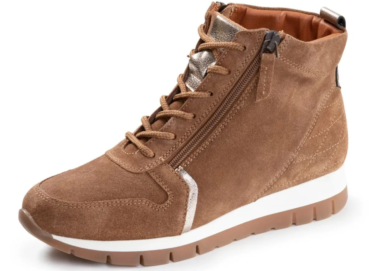 Clearance ELENA EDEN , gefütterte Damen-Boots, Winterschuhe, Weite G, mit herausnehmbarem Fußbett COGNAC