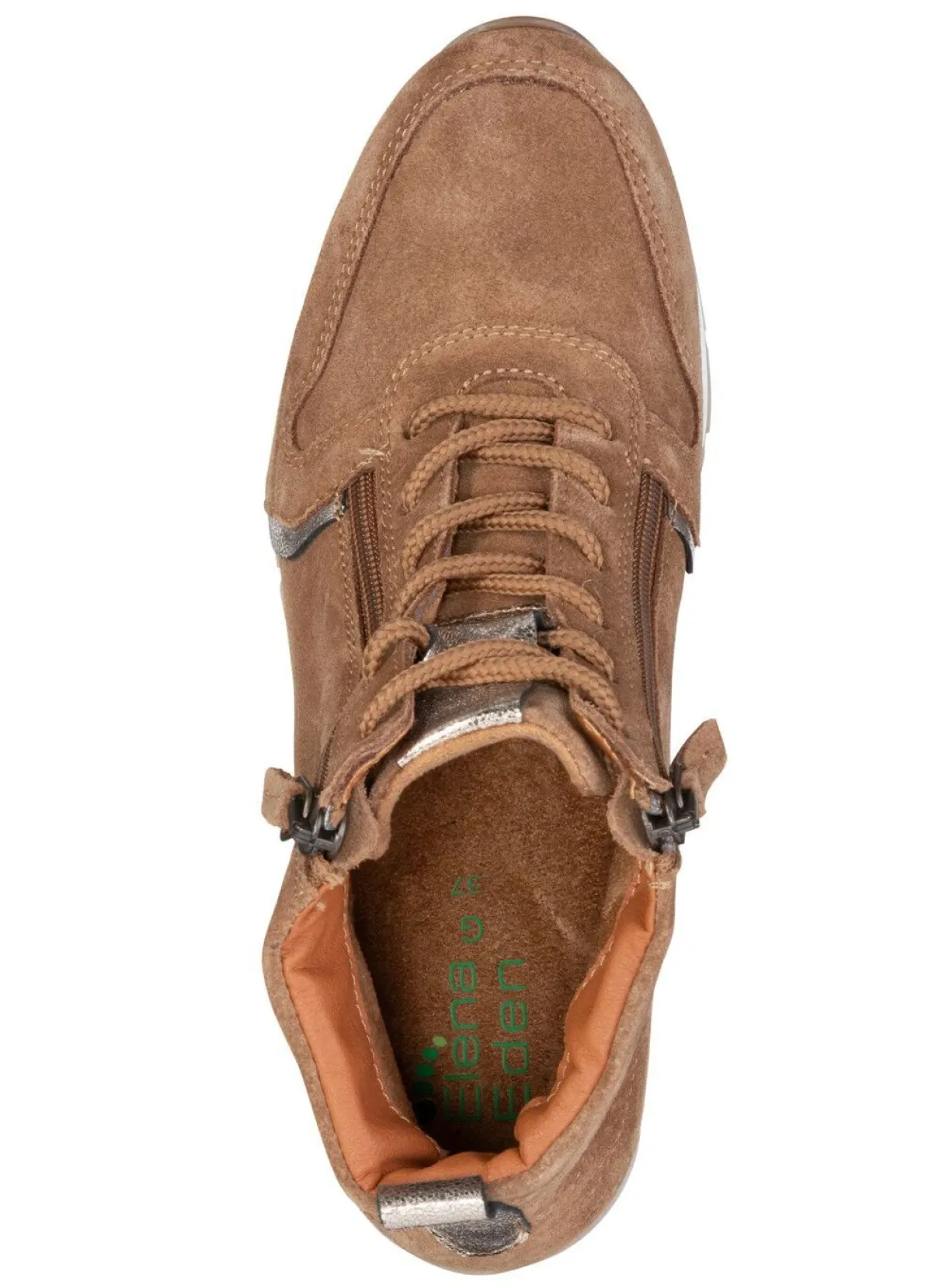 Clearance ELENA EDEN , gefütterte Damen-Boots, Winterschuhe, Weite G, mit herausnehmbarem Fußbett COGNAC