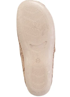 Outlet ELENA EDEN Hausschuh aus teilweise glänzend bedrucktem Textilmaterial BEIGE