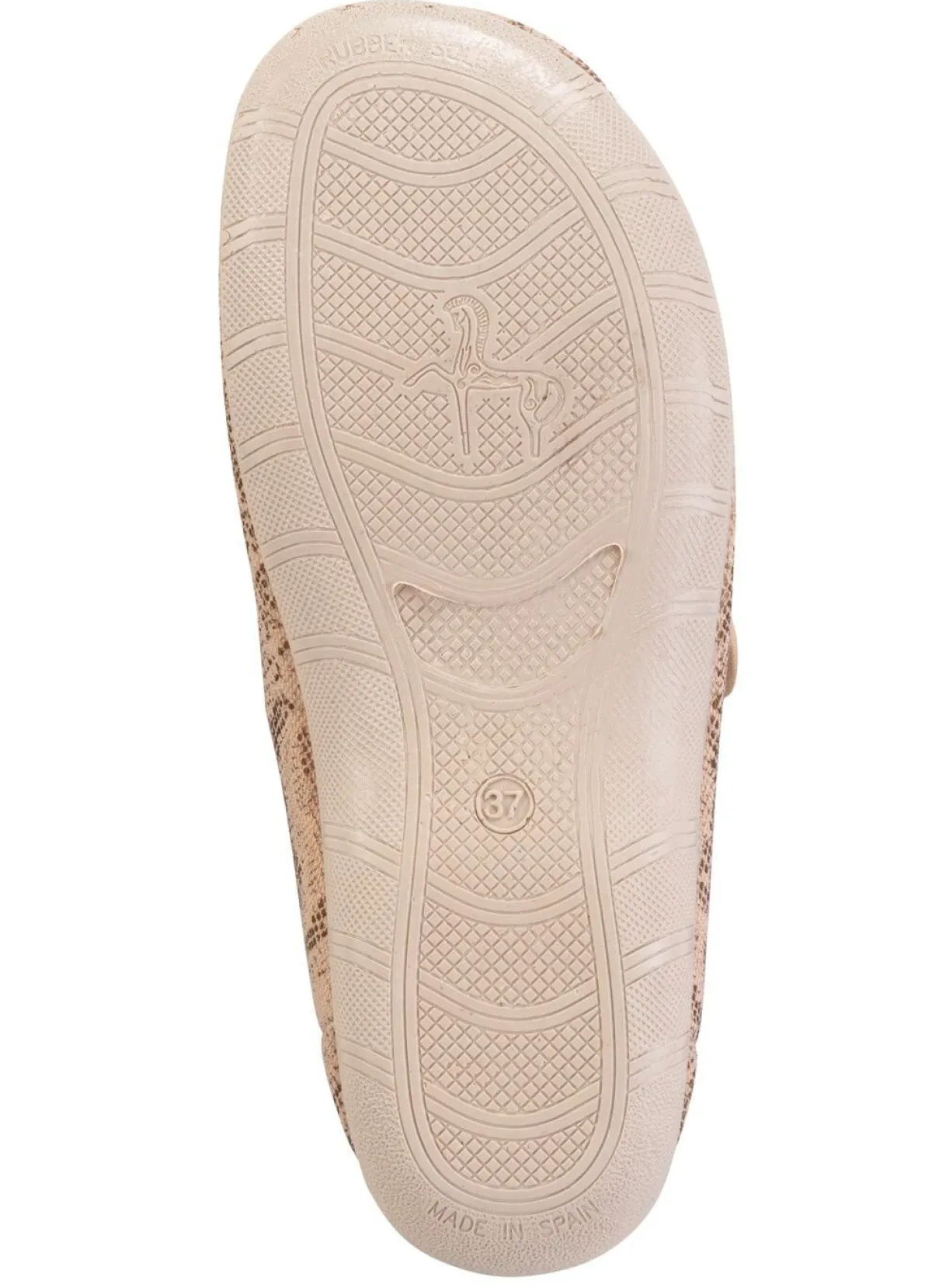 Outlet ELENA EDEN Hausschuh aus teilweise glänzend bedrucktem Textilmaterial BEIGE
