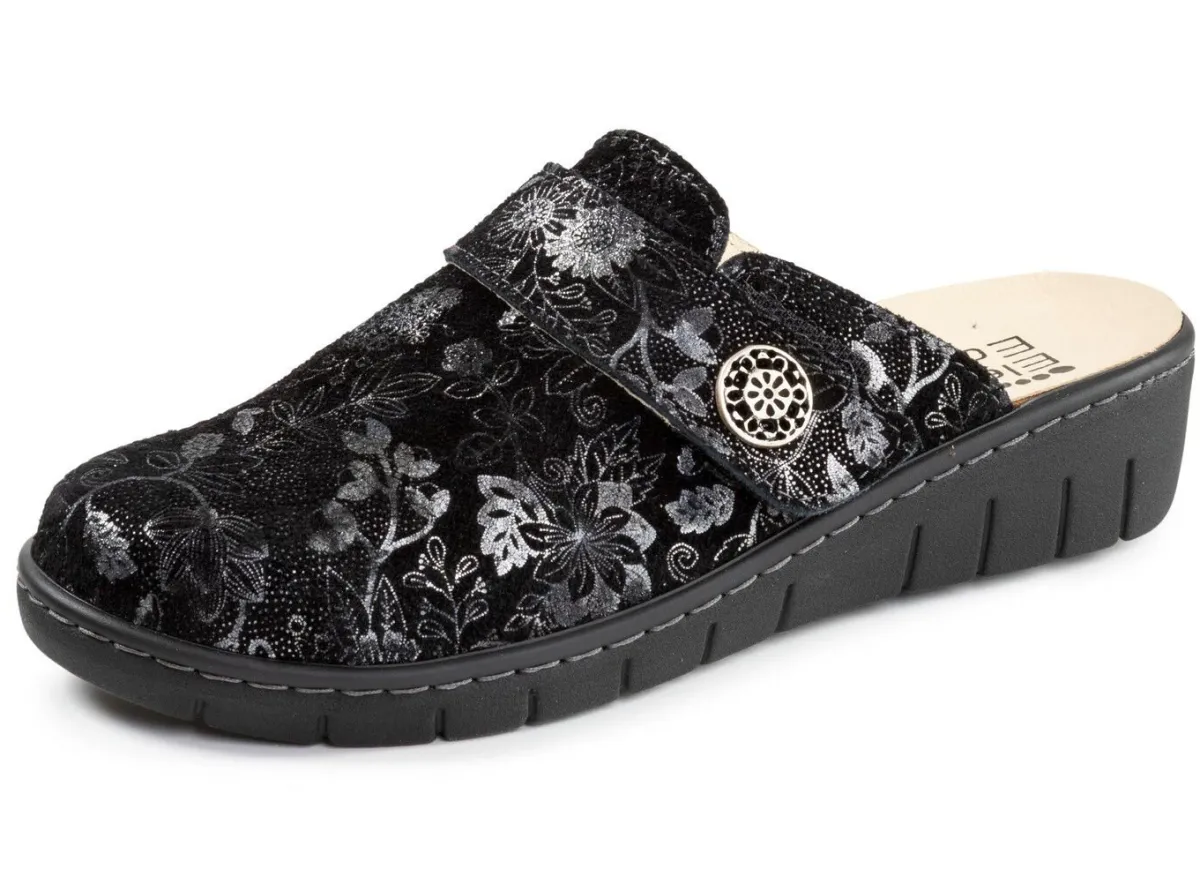 Hot ELENA EDEN , klassiche Damen-Clogs, Weite H, mit herausnehmbarem Fußbett SCHWARZ