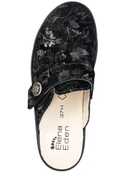 Hot ELENA EDEN , klassiche Damen-Clogs, Weite H, mit herausnehmbarem Fußbett SCHWARZ