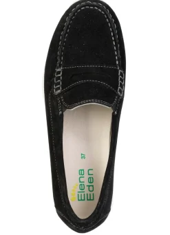 Outlet ELENA EDEN , klassische Damen-Slipper, Weite H, mit herausnehmbarem Fußbett SCHWARZ