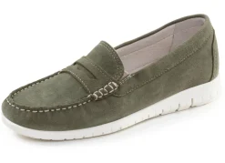 Best ELENA EDEN , klassische Damen-Slipper, Weite H, mit herausnehmbarem Fußbett OLIV