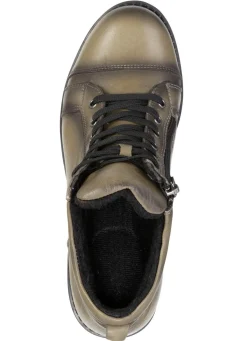 Hot ELENA EDEN , klassische Damen-Stiefeletten, WInterschuhe, mit herausnehmbarem Fußbett KHAKI