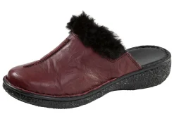 Clearance ELENA EDEN , klassische Damen-Clogs, Weite G, mit Plüsch BURGUND