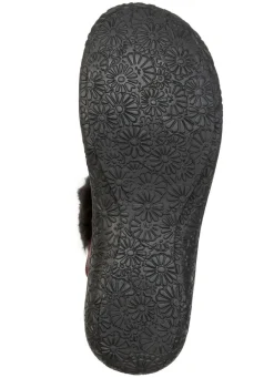 Clearance ELENA EDEN , klassische Damen-Clogs, Weite G, mit Plüsch BURGUND