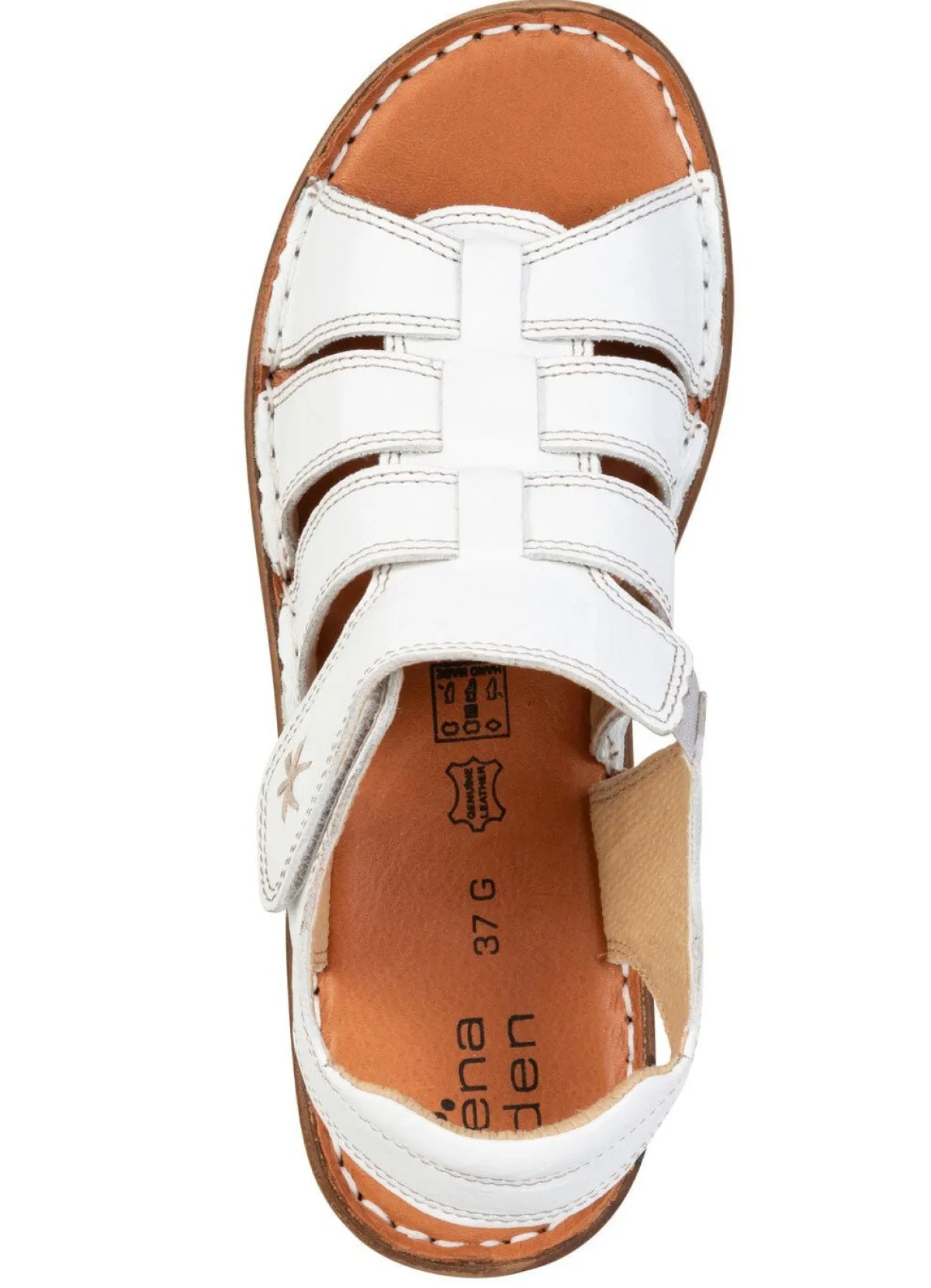 New ELENA EDEN , klassische Damen-Sandalen, Weite G, mit Klettverschluss WEISS