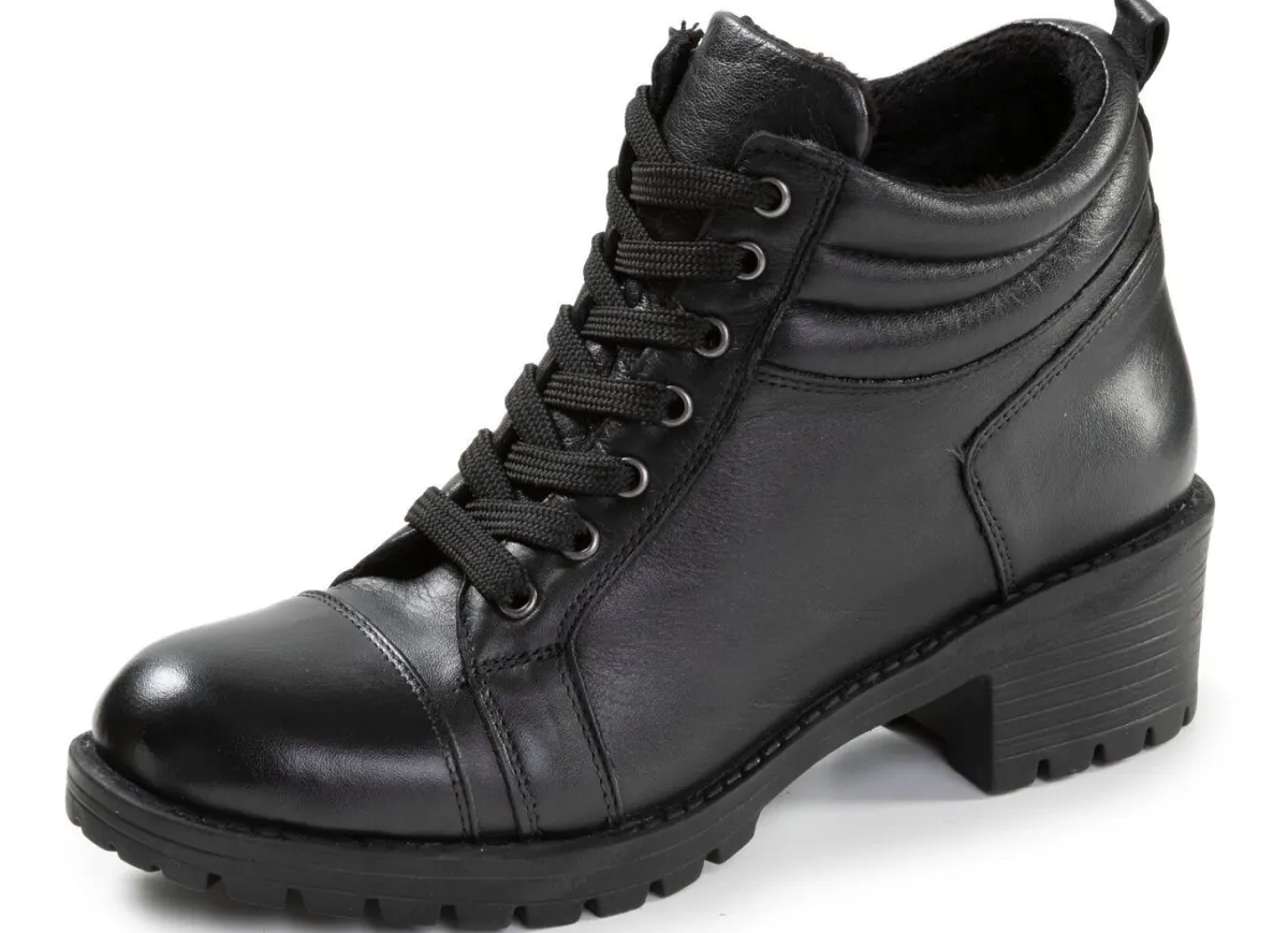New ELENA EDEN , klassische Damen-Stiefeletten, WInterschuhe, mit herausnehmbarem Fußbett SCHWARZ