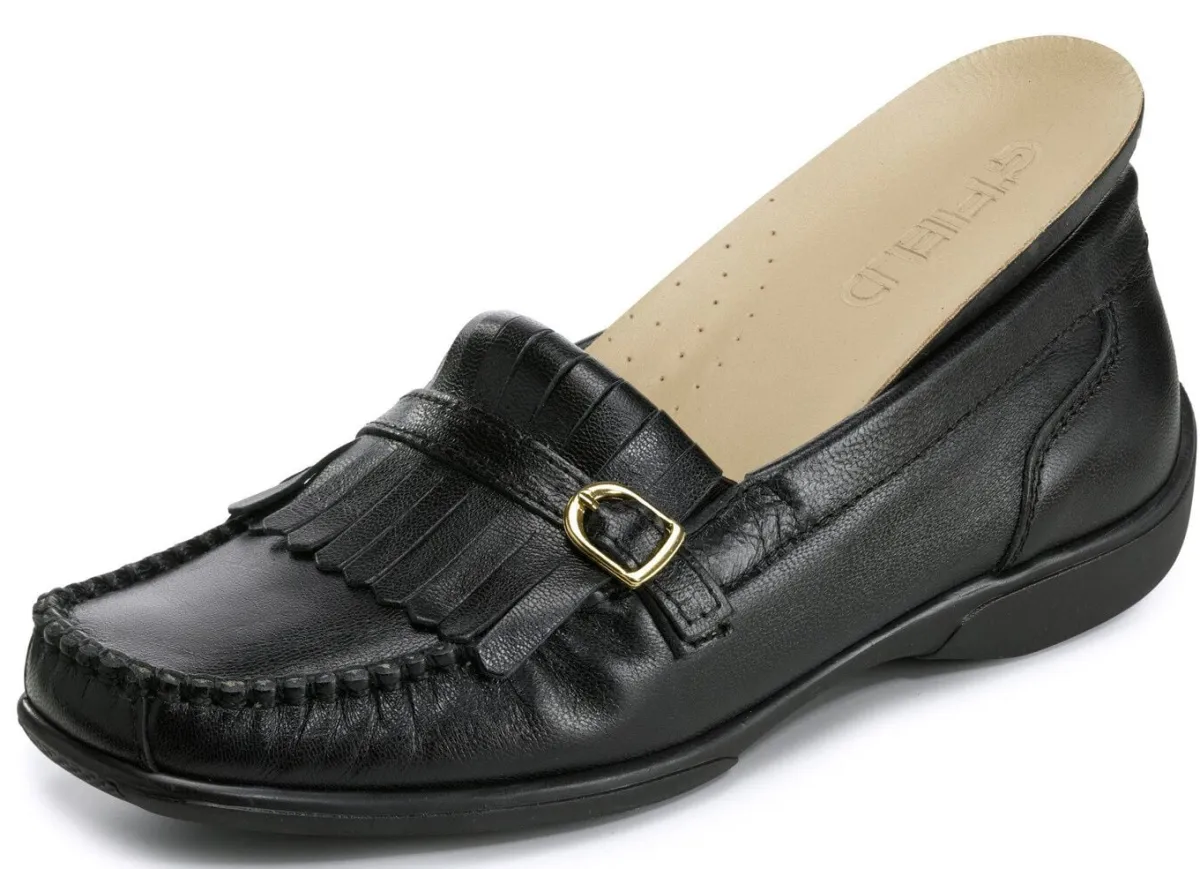 Online BADER ELENA EDEN, klassische Damen-Slipper, Weite H, mit herausnehmbarem Lederfußbett SCHWARZ