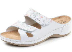 Discount ELENA EDEN , klassische Damen-Pantoletten, Weite G, mit Klettverschluss WEISS