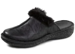 Outlet ELENA EDEN , klassische Damen-Clogs, Weite G, mit Plüsch SCHWARZ