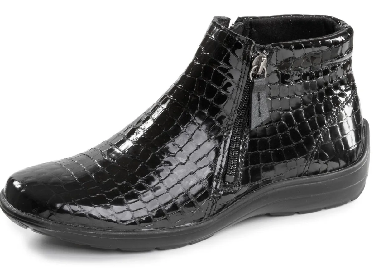 Clearance ELENA EDEN , komfortable Damen-Stiefeletten, Weite H, mit herausnehmbarem Fußbett SCHWARZ