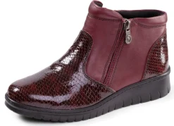 Outlet ELENA EDEN , komfortable Damen-Boots, Weite H, mit herausnehmbarem Fußbett BURGUND