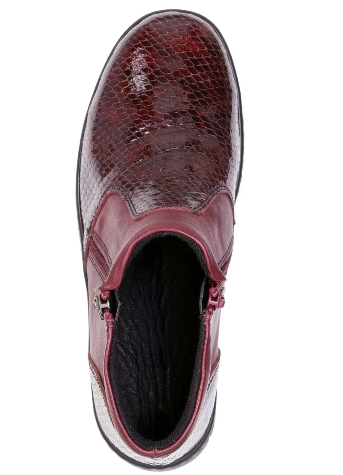 Outlet ELENA EDEN , komfortable Damen-Boots, Weite H, mit herausnehmbarem Fußbett BURGUND