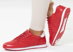 Best BADER ELENA EDEN, komfortable Damen-Sneaker, Weite G, mit herausnehmbarem Fußbett ROT