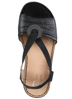Sale ELENA EDEN , leichte Damen-Sandalen, Weite H, mit Elastik-Bandage SCHWARZ