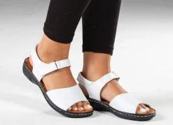 New BADER ELENA EDEN, modische Damen-Sandalen, Weite G, mit Klettverschluss WEISS