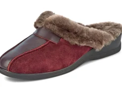 Discount BADER ELENA EDEN Pantoffel mit echtem Lammfellfutter BORDEAUX-BRAUN