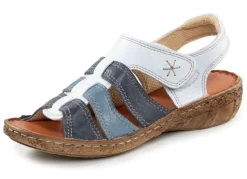 Hot ELENA EDEN Sandale aus Nappaleder mit dezenter Knitter-Struktur WEISS-BLAU