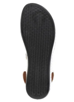 Clearance ELENA EDEN Sandale aus Nappaleder mit Metallschmuck WEISS