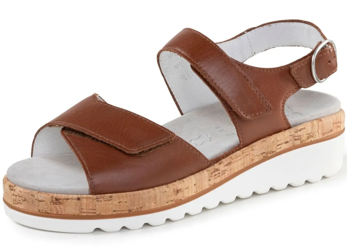 New ELENA EDEN Sandale aus Nappaleder COGNAC