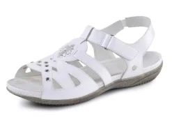 New BADER ELENA EDEN Sandale mit Ziernieten und Lederdurchzügen WEISS