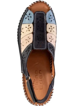 New ELENA EDEN Sandalette aus weichem, perforiertem Nappaleder DUNKELBLAU-BUNT