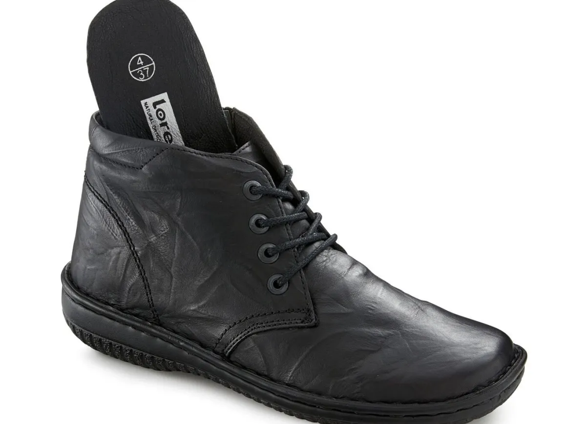 Outlet ELENA EDEN , schicke Damen-Boots, Weite G, mit herausnehmbarem Fußbett SCHWARZ