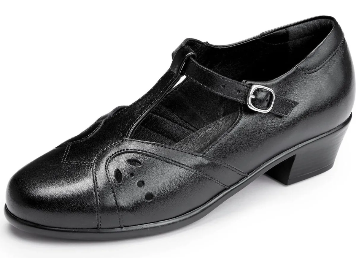 Online ELENA EDEN , schicke Damen-Pumps, Weite H, aus Leder SCHWARZ