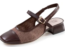 Online BADER ELENA EDEN, schicke Damen-Slingpumps, Weite G, mit Klettverschluss DUNKELBRAUN