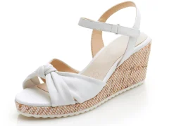 Clearance ELENA EDEN , schicke Damen-Sandaletten, Weite G, aus Leder WEISS