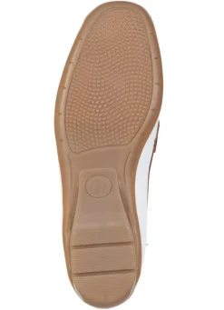 Hot ELENA EDEN , schicke Damen-Slipper, Weite G, mit herausnehmbarem Fußbett WEISS-COGNAC