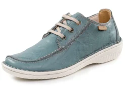 Outlet ELENA EDEN Schnürschuh aus Nappaleder mit Knitter-Struktur JEANS