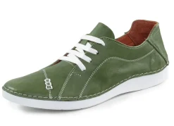 New ELENA EDEN Schnürschuh mit Knitter-Struktur und Zier-Nähten GRÜN